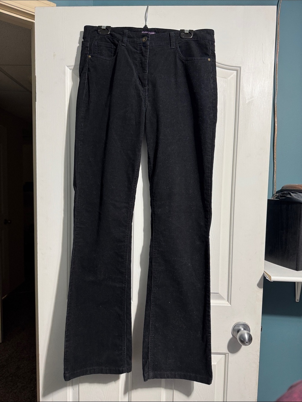 Long Tall Sally Black Corduroy Pants Size 10 34.5” Inseam wardrobe Staple Comfy